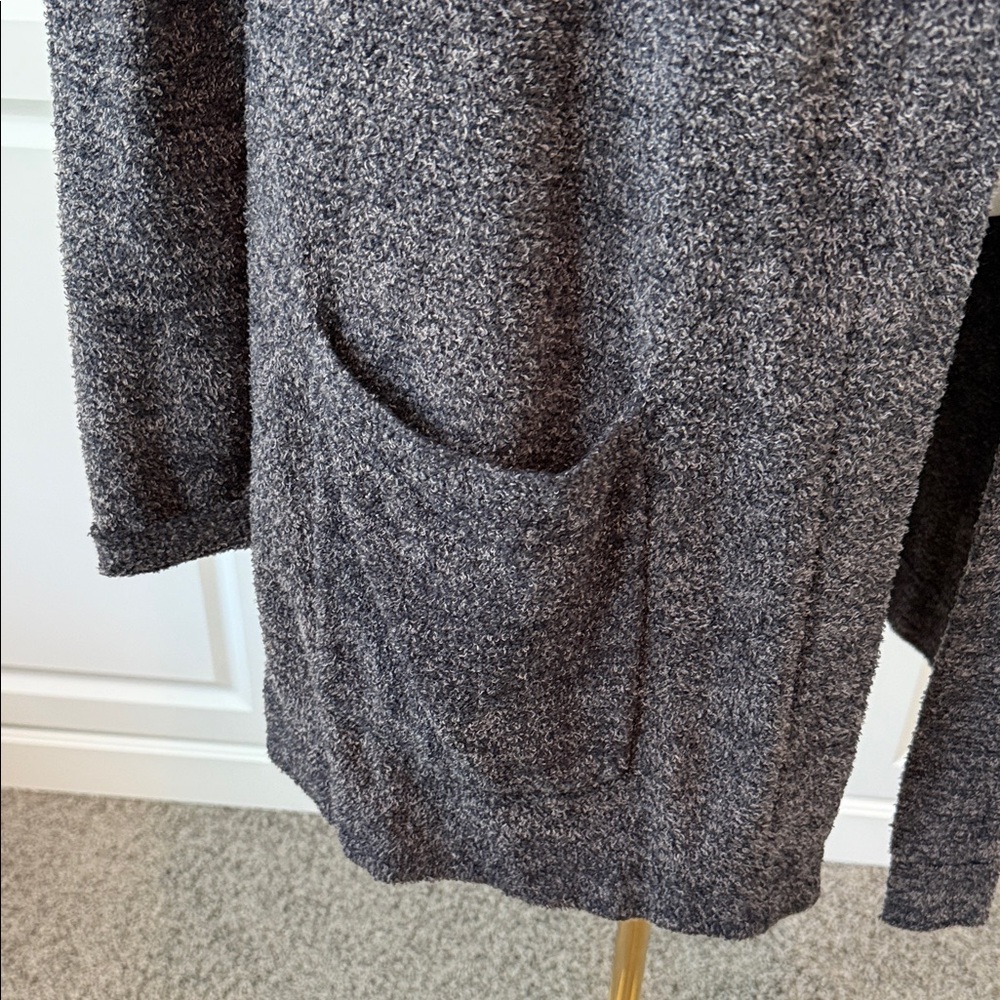 Barefoot Dreams Charcoal Hooded Cardigan - Picture 4 of 9